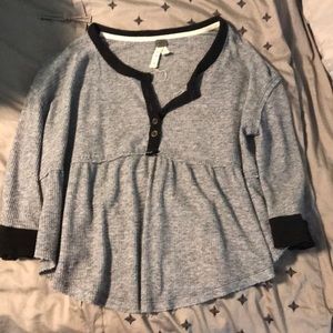 Free people black and grey top